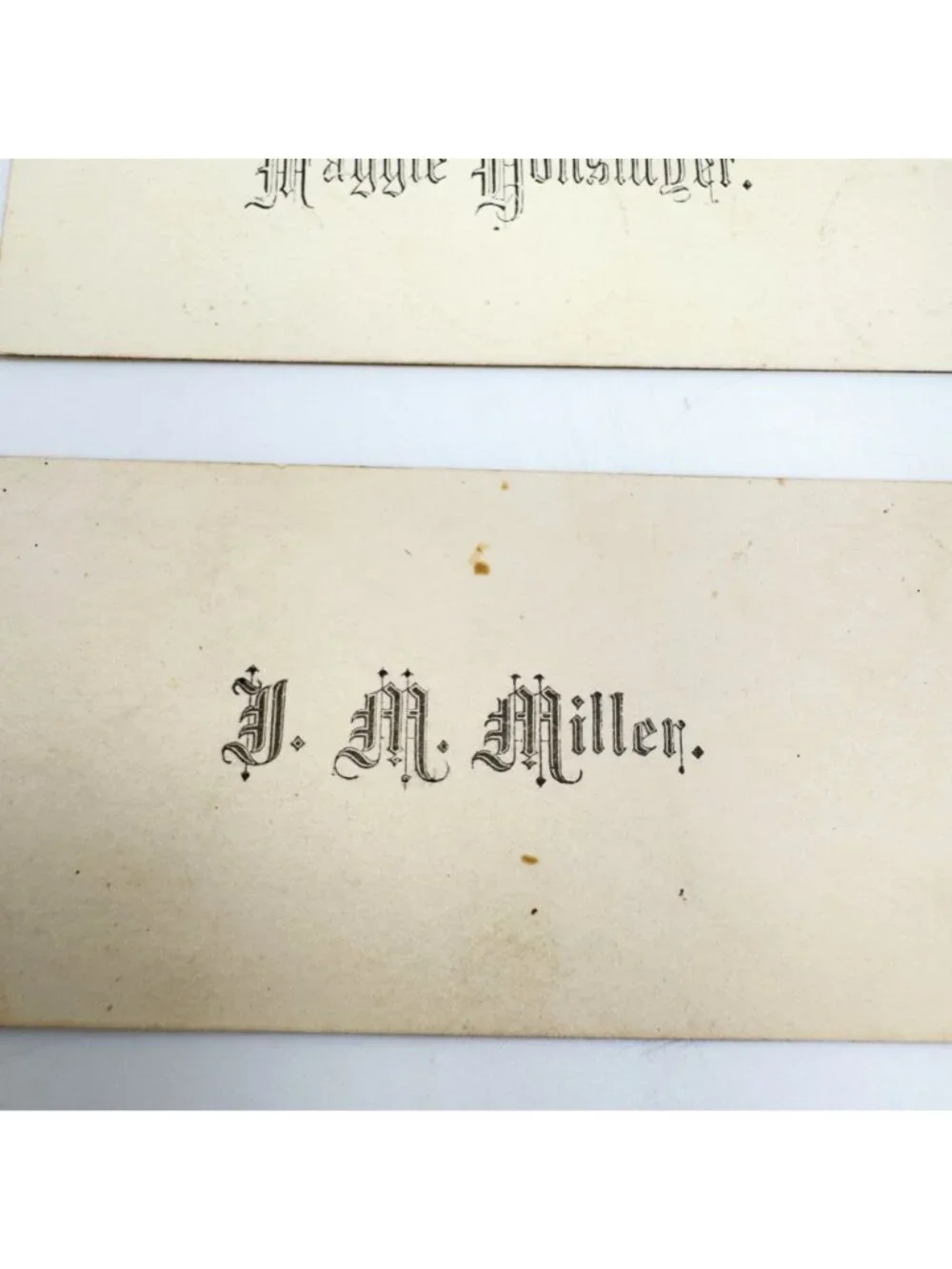 Victorian Calling Cards Set Of 12 Ornate Fonts & 1 Novelty Transparency Design